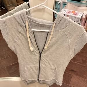 R & R Surplus Gray Short Sleeve Hoodie Vest